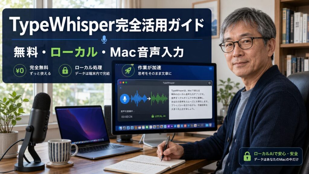 話し言葉でメモ、書き言葉でメール。無料で使えるMacの音声入力『TypeWhisper』