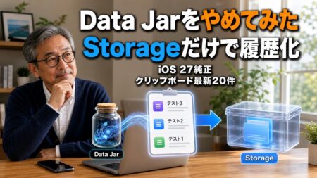 Data Jarをやめてみた。iOS 27純正のStorageだけでクリップボード履歴は作れるのか試した